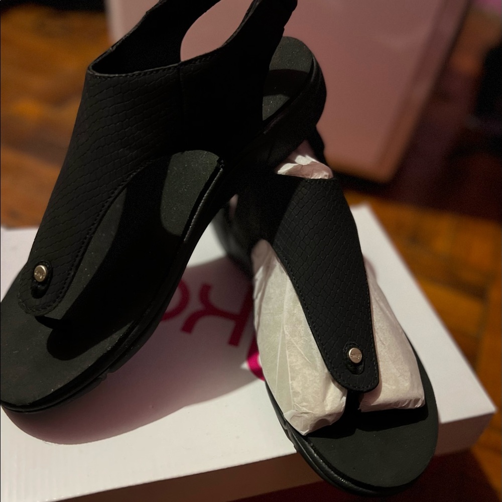 RYKA Snake Print Adjustable Sandals